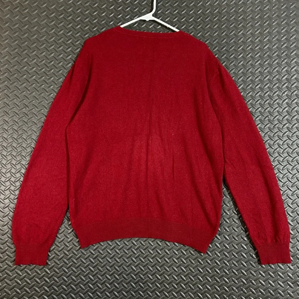 Apt.9‎ Red V-Neck Long Sleeve Pullover Cashmere Sweater Men's Size XL